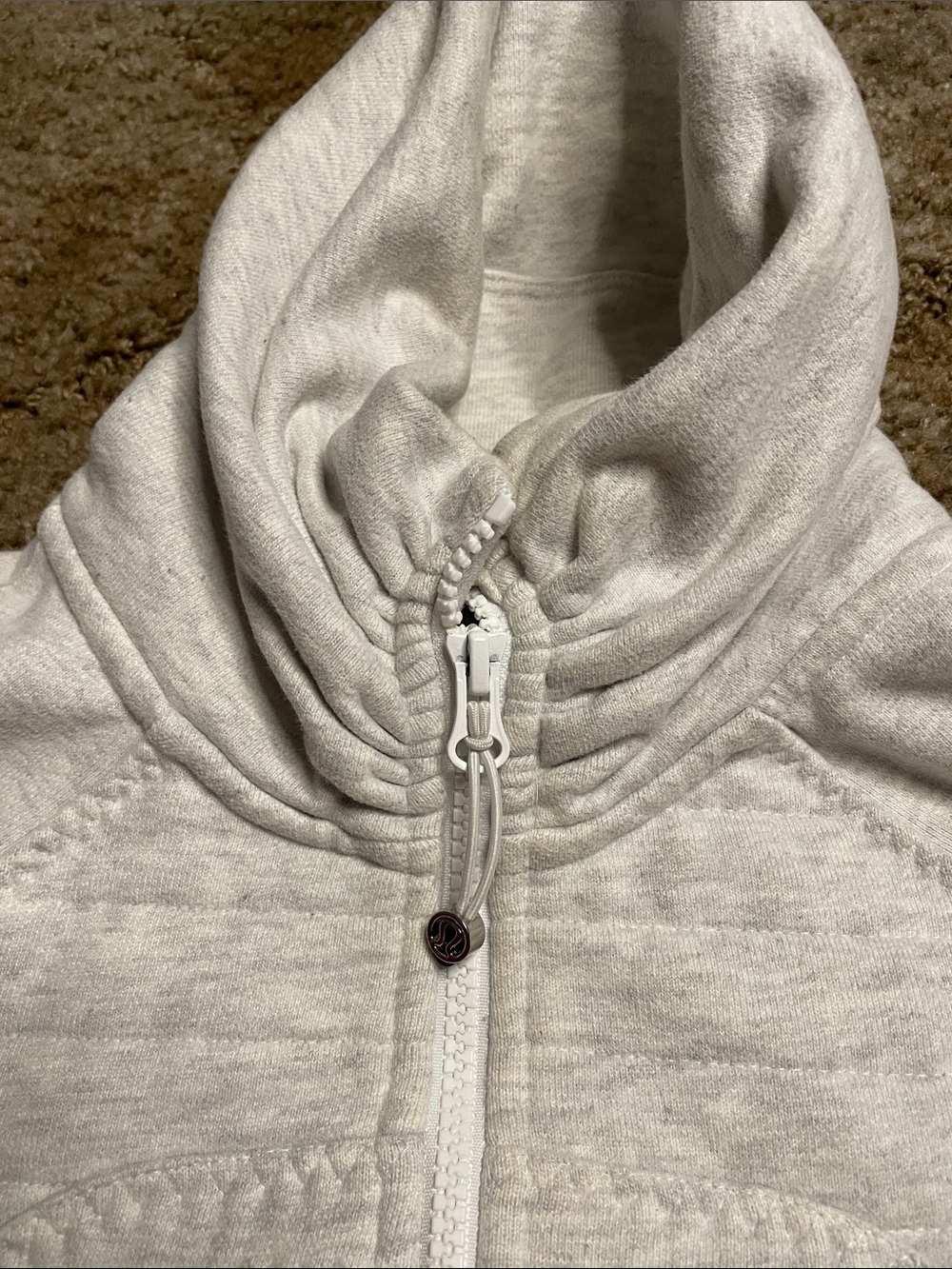 Lululemon Scuba Full Zip Hoodie Sweatshirt Heathered Light Gray Jacket Size 8 - Picture 4 of 8